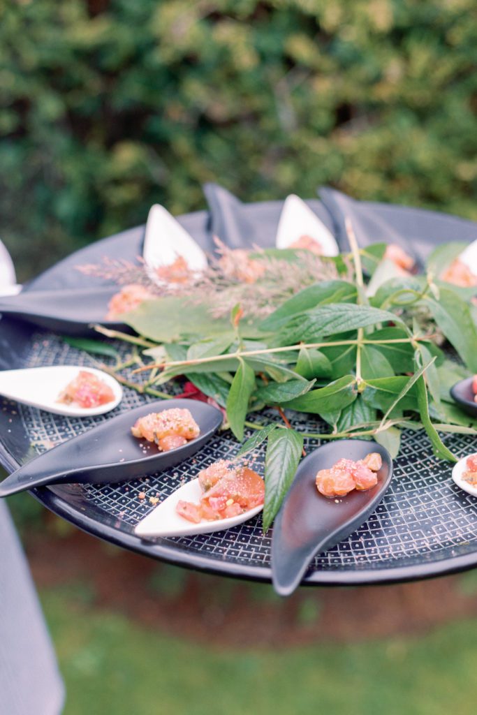 Canapé catering for an event reception