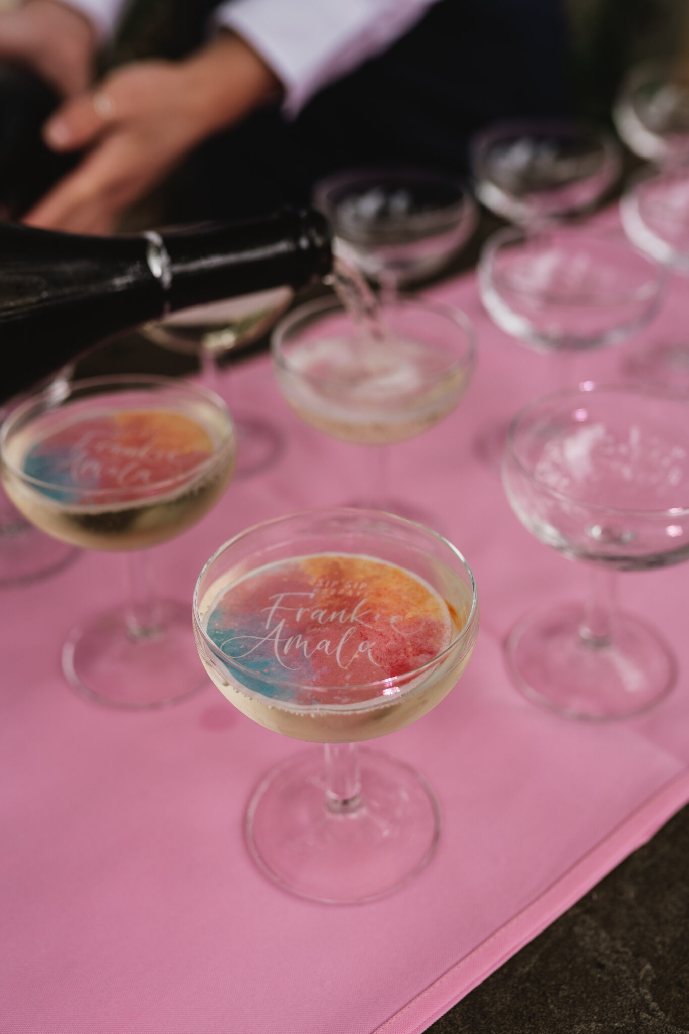 Bespoke vegan wedding cocktails at drinks reception